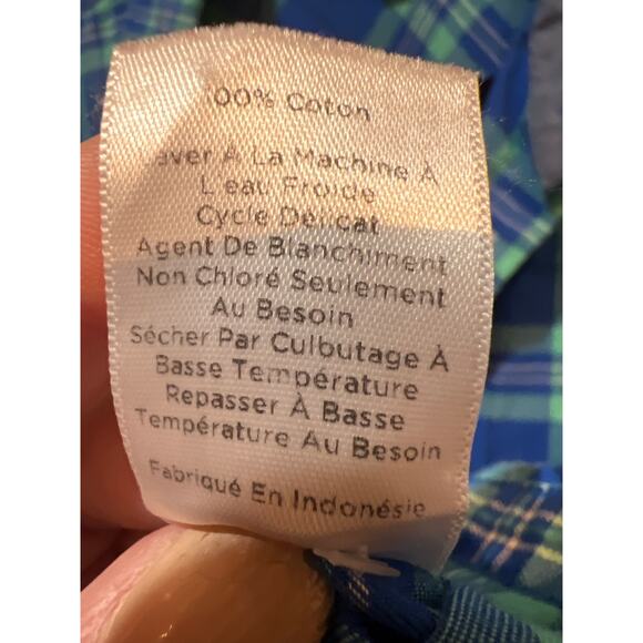 Talbots Womens Shirt Size XL Blue Plaid 100% Cotton Cabincore Comfortable Basic - Picture 4 of 7